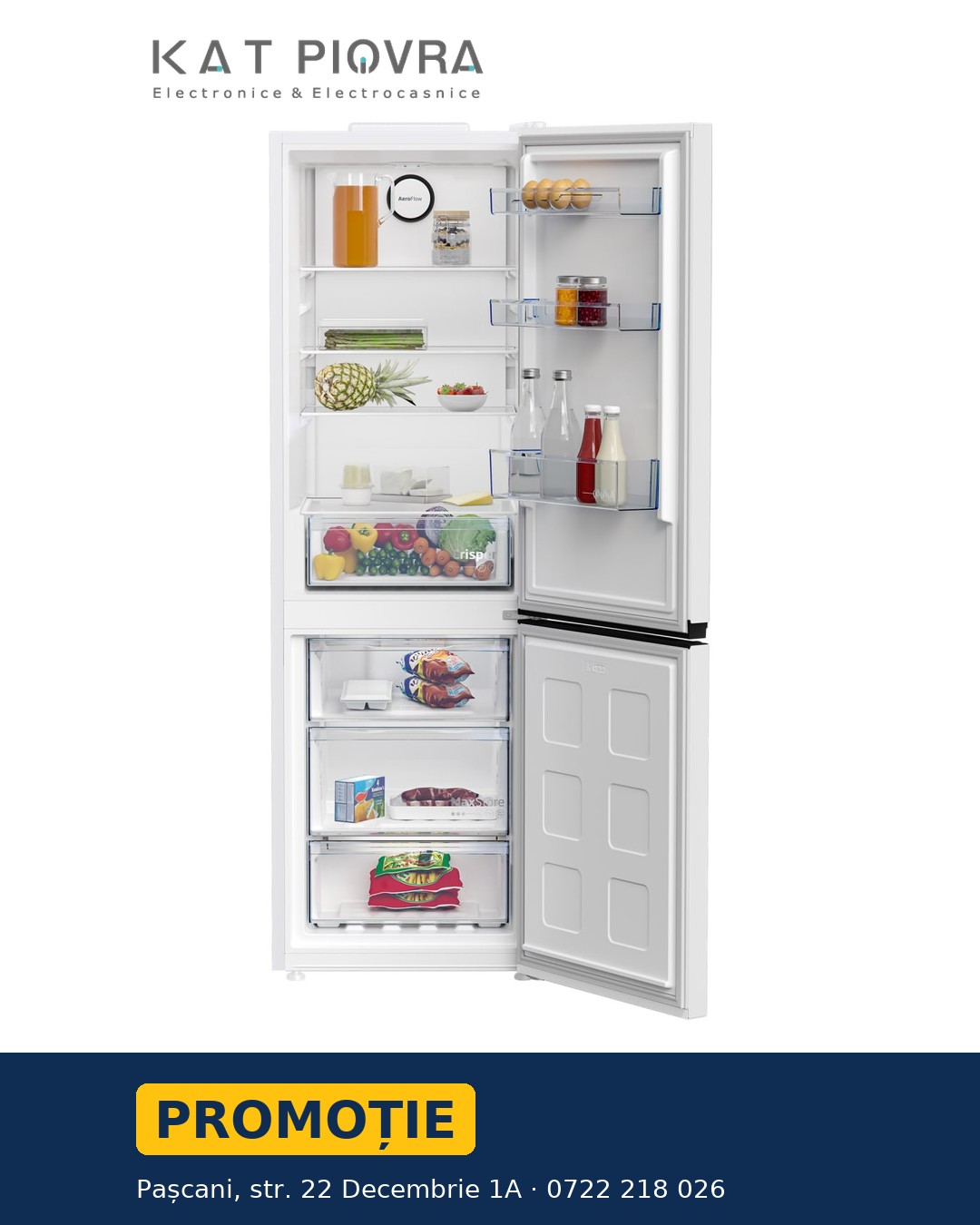 Combină frigorifică Beko B1RCNA364 W, la promoție la Kat Piovra