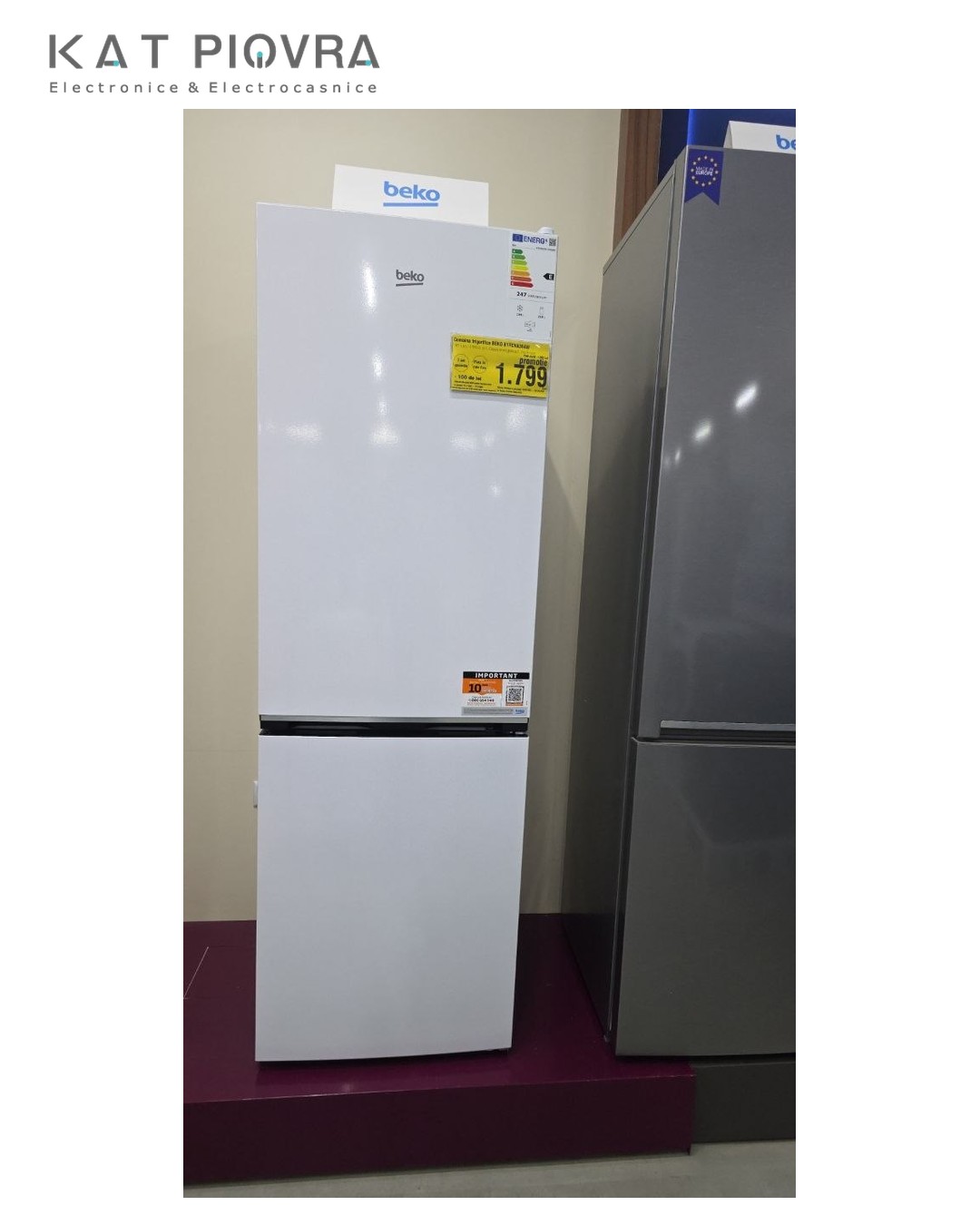 Combină frigorifică Beko B1RCNA364 W, 316 litri, la promoție: 1.799 lei